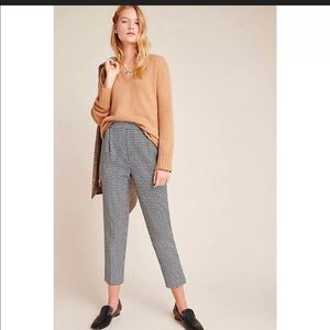 NWT Anthropologie Larkin Jacquard Tapered Trousers